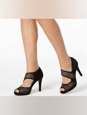 Impo Trilogy Women's Open Toe Heels Pumps Bootie Black Pre-Owned 10M